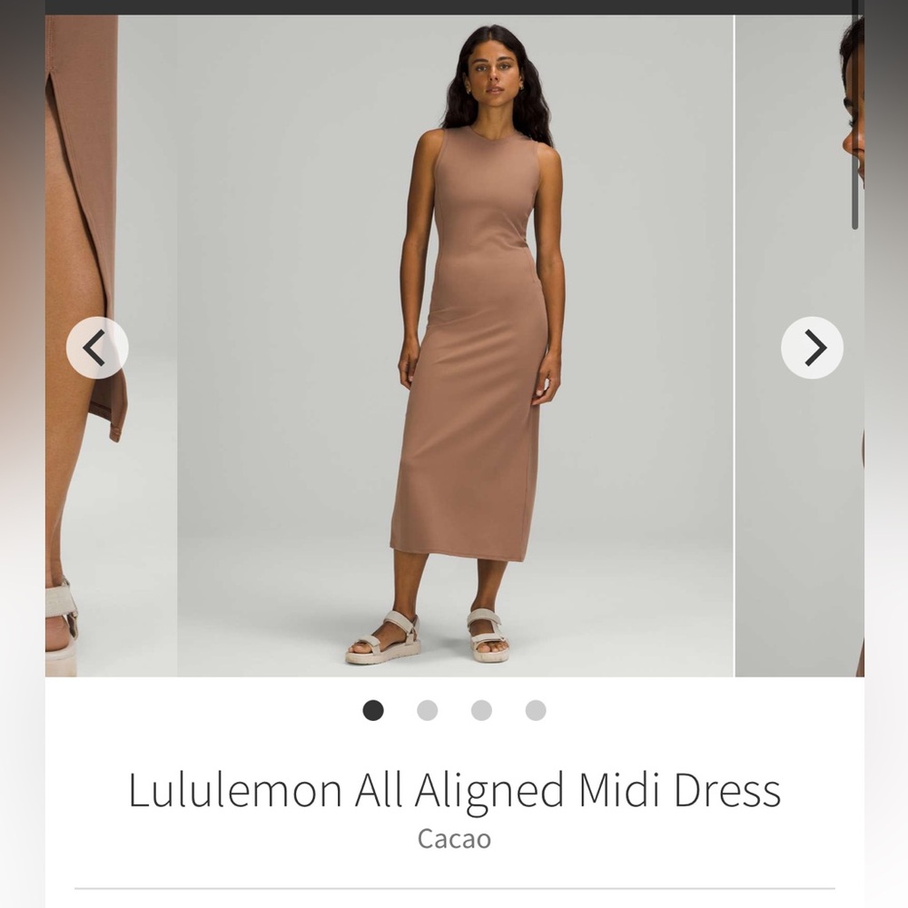 Lululemon All Aligned Midi Dress size 4. Taupetastic.